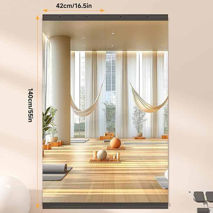 Hasipu 2 Pcs 55''x17'' Home Gym Mirror Large Full Length Wall Mounted Full Body - Image 2