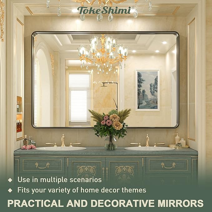 TokeShimi Black Bathroom Mirror - Image 9