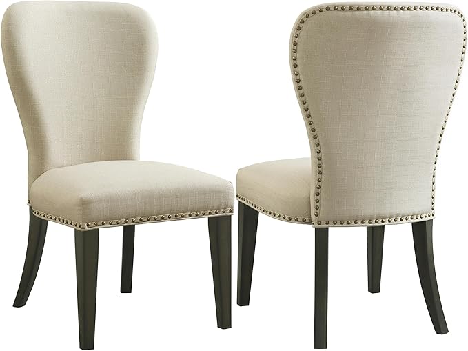 Alaterre Furniture Savoy Upholstered Dining Chairs – Set of 2 Parsons Style - Image 9