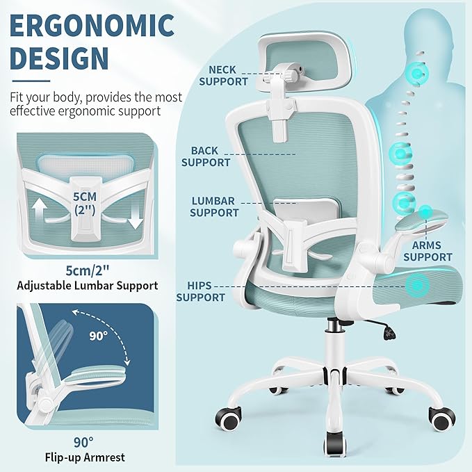 FelixKing Ergonomic Office Chair, Headrest Desk Chair Office Chair - Image 5