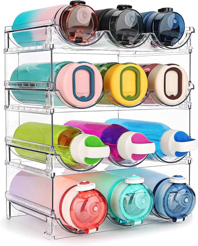 Water Bottle Organizer for Cabinet, 4 Pack Water Bottle Organization and by SPOSPO