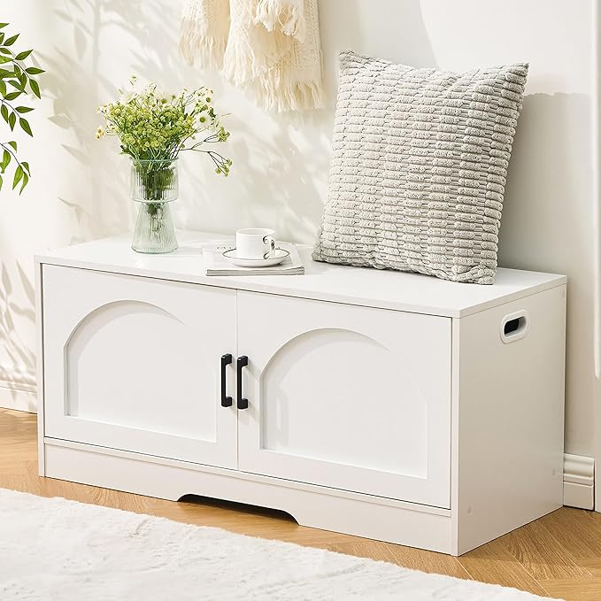 Storage Bench, 39.4" Shoe Bench by OAKVIVOElegantLifestyle