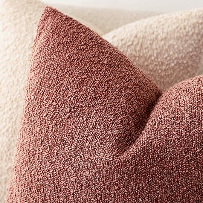 Foindtower Set of 2, Decorative Textured Boucle Throw Pillow Covers Accent - Image 4