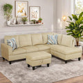 Sectional Couch with Otttoman, Modern Modular Couches with Cup Holders by FONTOI