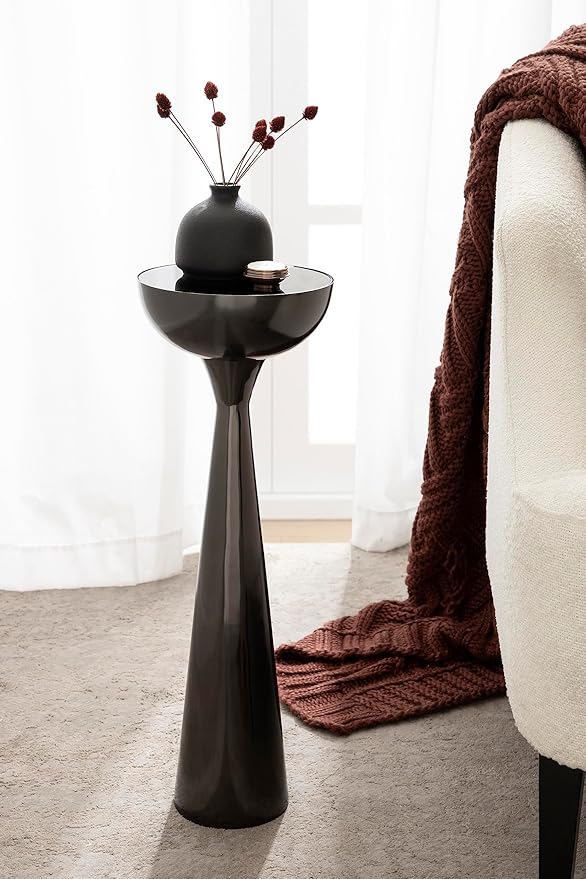 Kate and Laurel Chandon Modern Sophisticated Drink Table; 8 x 8 x 23; Gray - Image 4