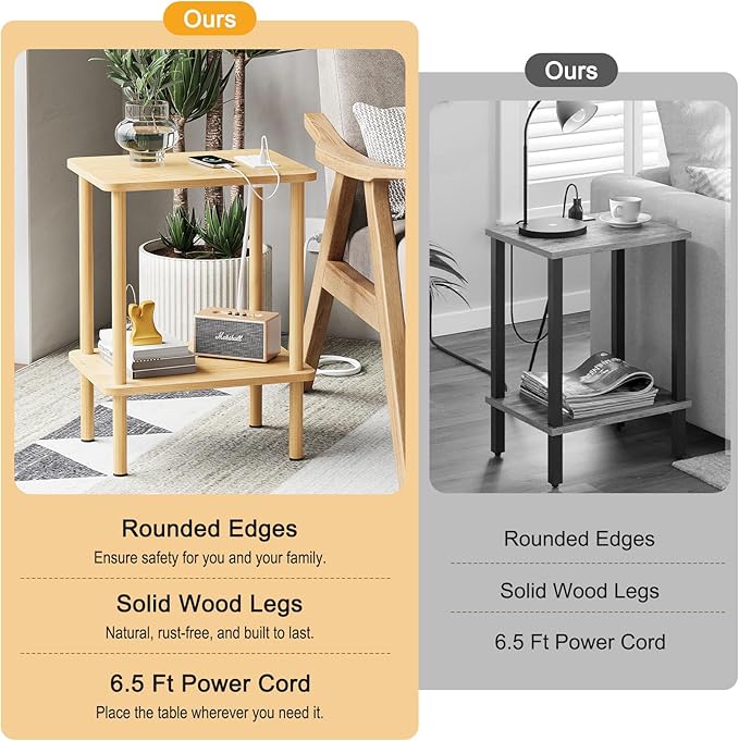 Apicizon 2 Tier End Table, Small Side Table - Image 7