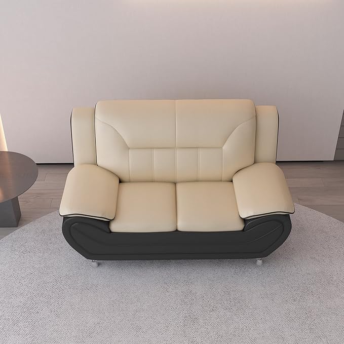 Container Furniture Direct Michael Modern Faux Leather Upholstered Stainless - Image 7
