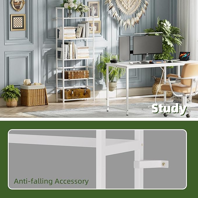 5-Tier Bookshelf, Industrial Bookcase - Image 8