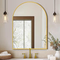 FICTOR Bathroom Vanity Mirror for Wall, 40”x30” Large Arched Metal Framed by FICTOR
