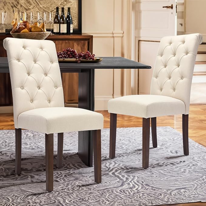 COLAMY Tufted Dining Chairs Set of 2, Accent Parsons Diner Chair Upholstered - Image 6