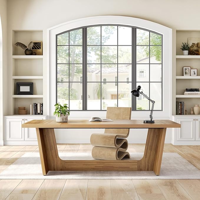 1Easylife 70.87 Inches Long Executive Desk, Wooden Computer Desk, Industrial - Image 6