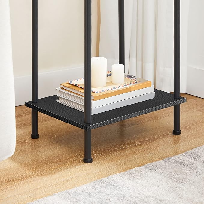 HOOBRO Side Table with Charging Station, Nightstand with 2-Layer Storage Shelves - Image 8