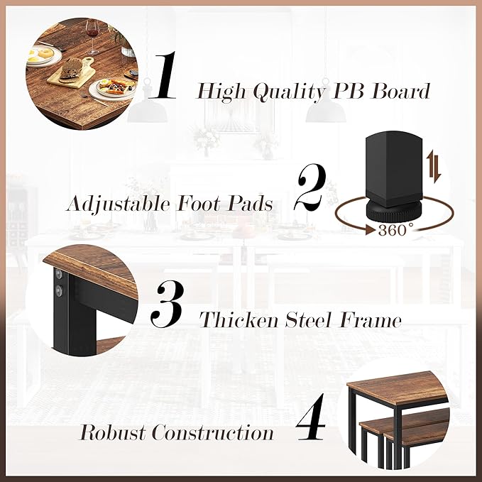 soges 39.4 in Kitchen Table Set - Image 6