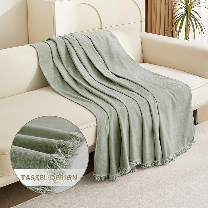 MYSKY HOME Chenille Sofa Slipcovers Sage Green Sofa Covers - Image 3