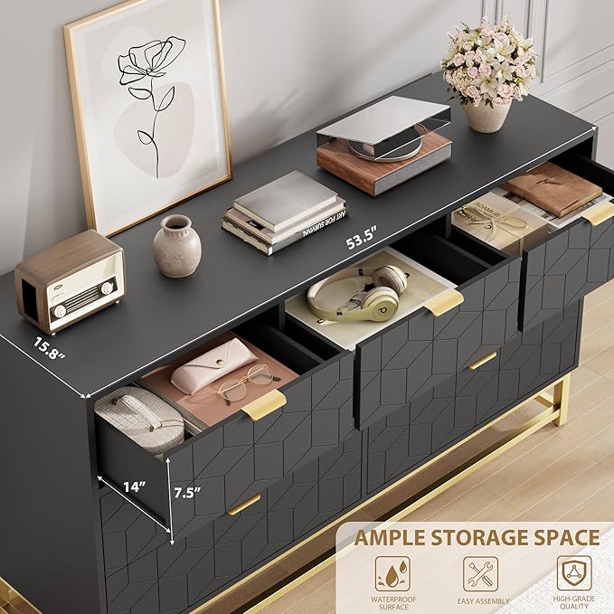 GAOMON Dresser for Bedroom, 53.5" Wide Dresser Organizer, 7 Drawer - Image 3