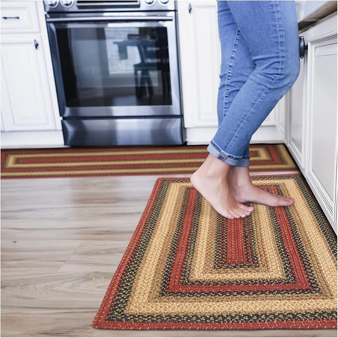 Highland Multi Color Jute Braided Rug Runner, 22x72 Rectangle by Homespice