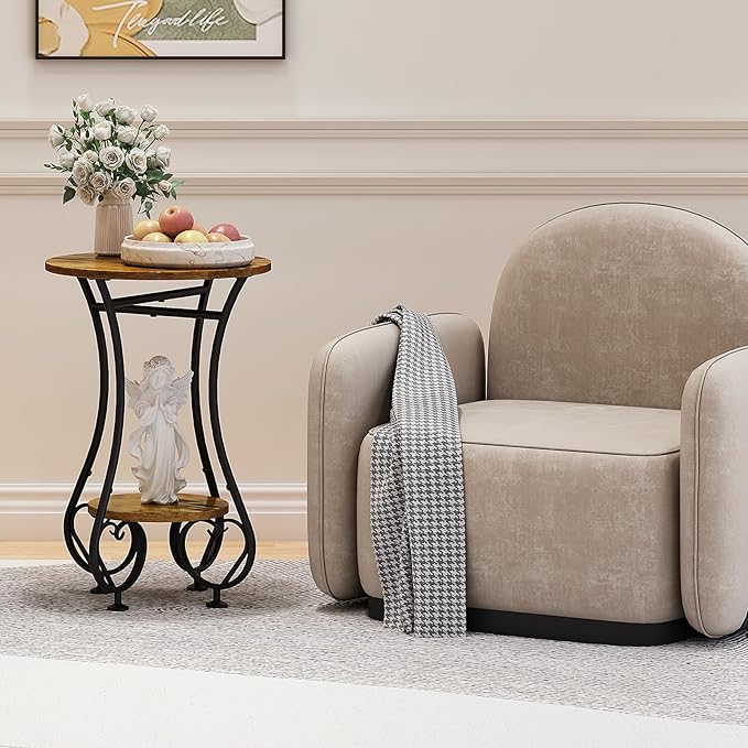 Side Table, Small Round End Table - Image 7