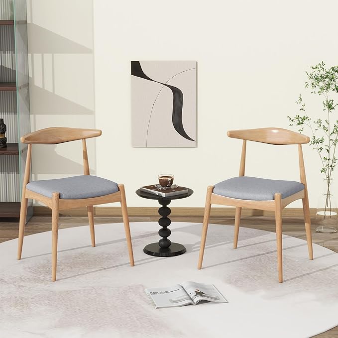 5-Piece Dining Set, Mid-Century Modern Solid Wood Table & Chair Set - Image 9