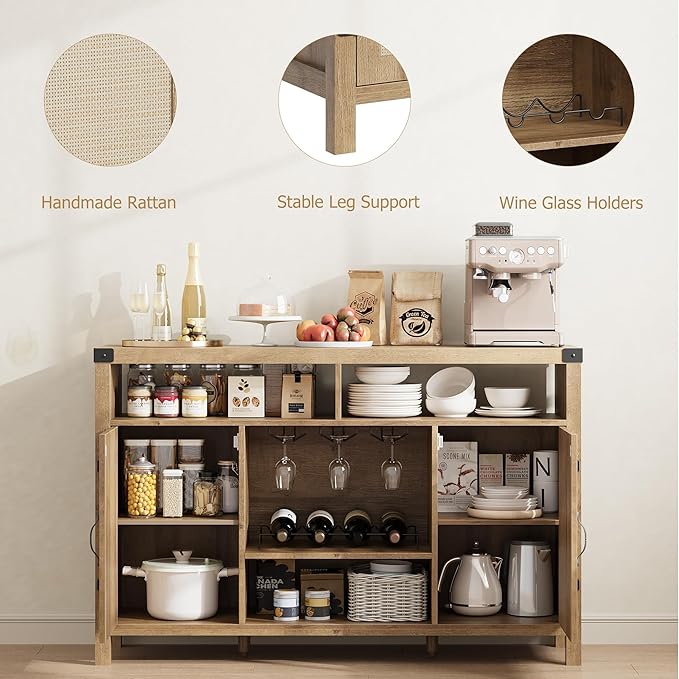 IDEALHOUSE Rattan Buffet Cabinet - Image 5