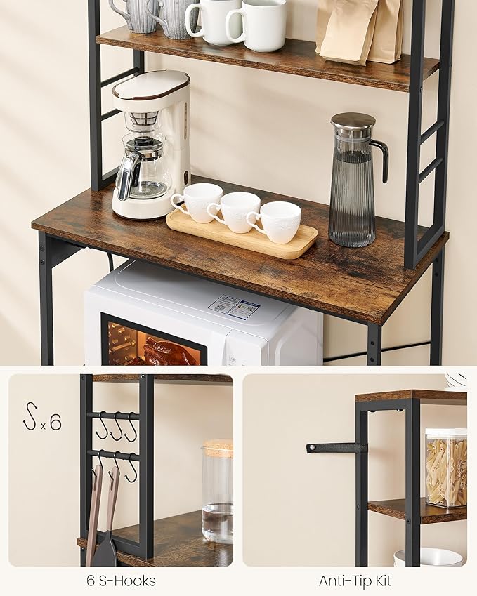 VASAGLE Bakers Rack with Power Outlet, 31.5 Inches Coffee Bar - Image 8