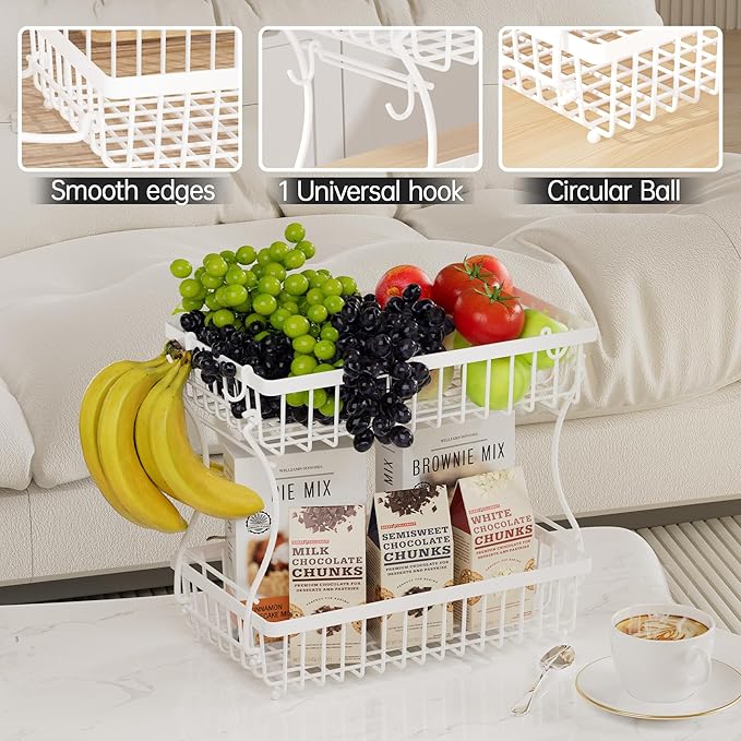 Fruit Basket, 2-Tier Fruit Bowl - Image 6