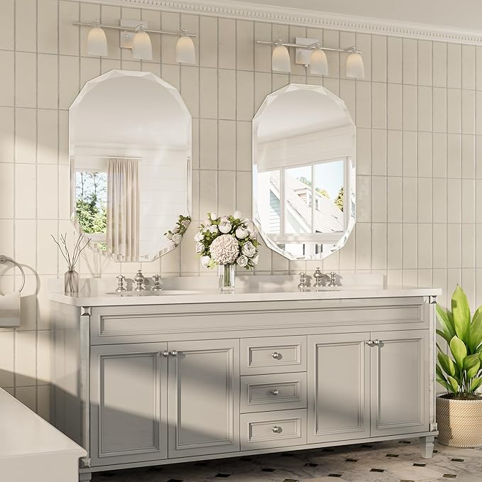TokeShimi 24x36 Oval Bathroom Vanity Mirror Beveled, Frameless Mirror Bathroom - Image 7