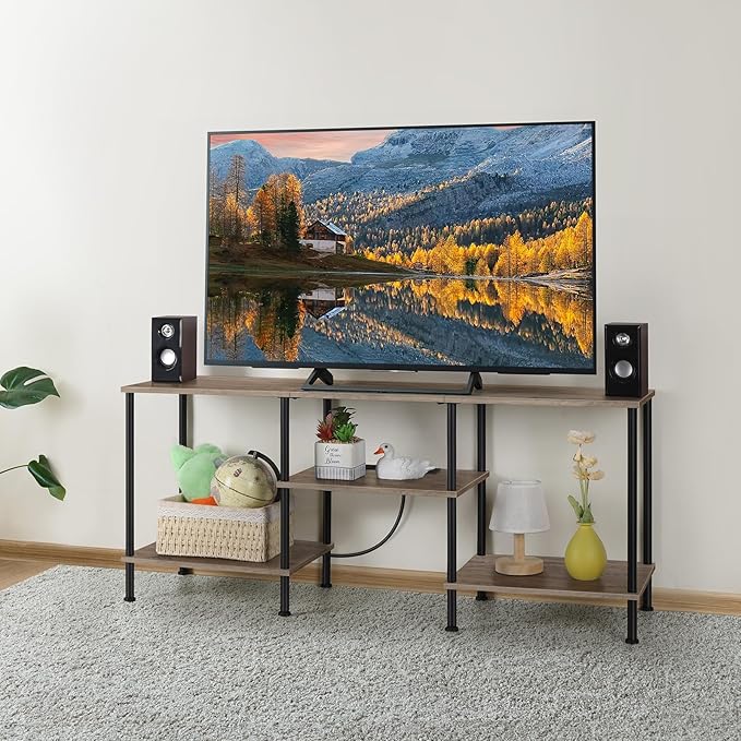 50 Inch TV Stand with Power Outlet Small Entertainment Center with Storage 3 - Image 2