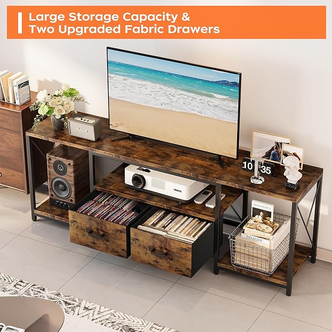 Homeiju TV Stand for TVs up to 75 Inch, Entertainment Center - Image 3