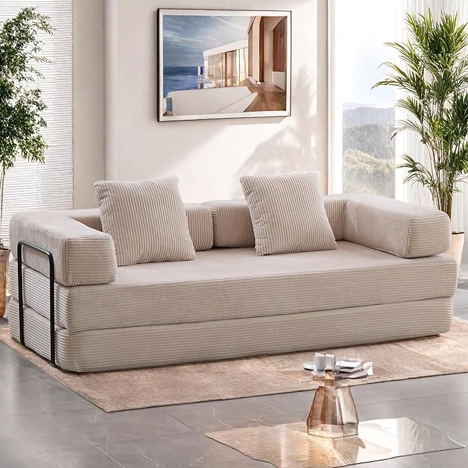 Convertible Sofa Bed, Compression Futon Sofa - Image 2
