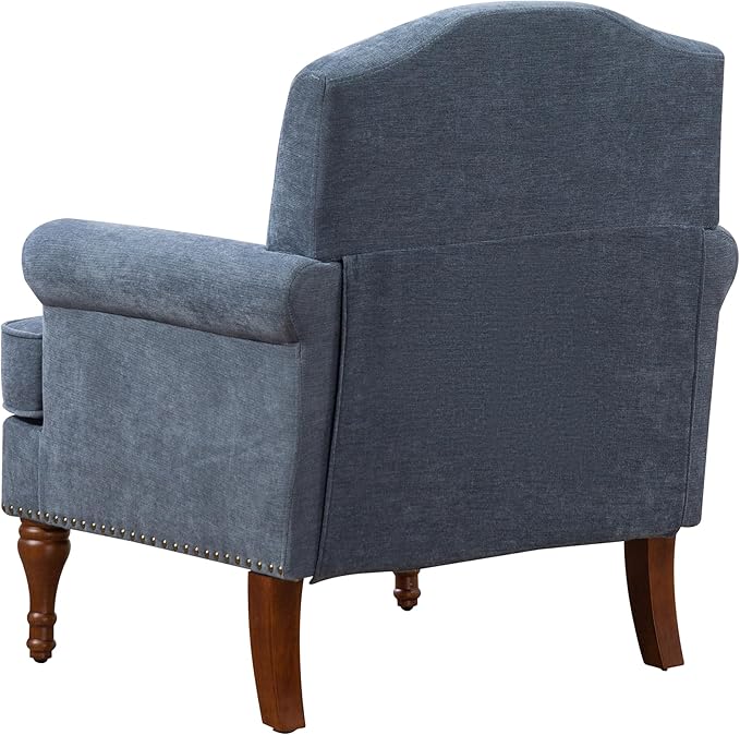 Ball & Cast Accent Chair with Nailhead Trim Armchair, Comfy Chenille Club Sofa - Image 7