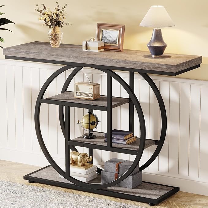 Tribesigns 41.3" Console Table, Industrial 4-Tier Sofa Table Entryway Table - Image 3