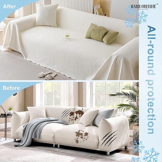 HANDONTIME Cooling Dog Couch Cover Ice Silk Washable & Breathable Pet Sofa - Image 5