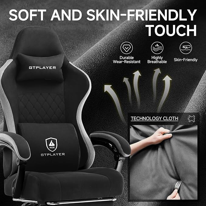 GTPLAYER Office Chair, Gaming Computer Desk Fabric Chair - Image 4