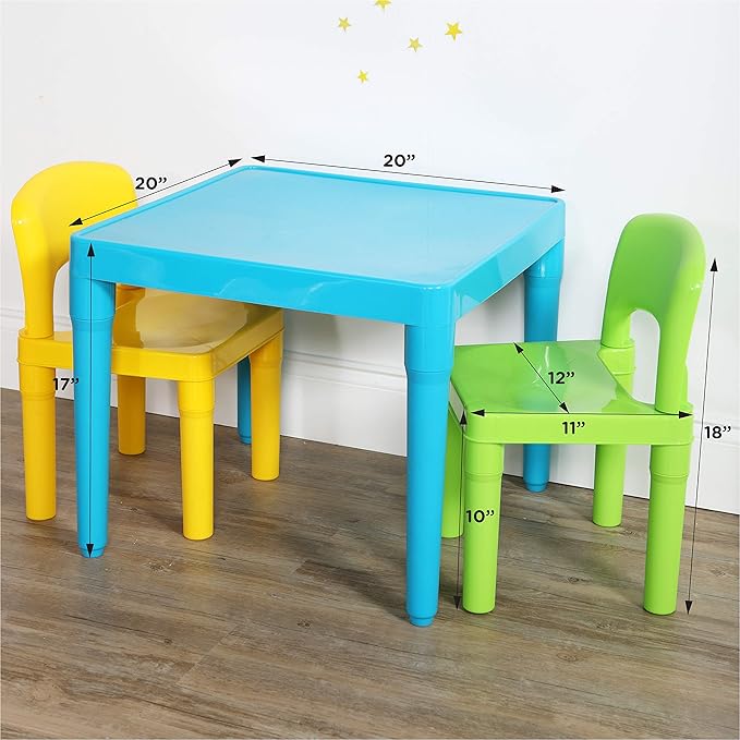 Humble Crew Kids Table and 2 Chair Set, Aqua Table - Image 3
