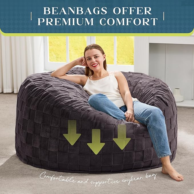 Hobestluk Bean Bag Chairs Beanbag Chair - Image 6