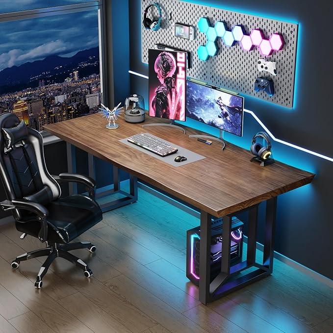 Solid Wood Computer Desk Study Office Desk 55" Writing, Modern Simple Style PC by jinhuajinwei