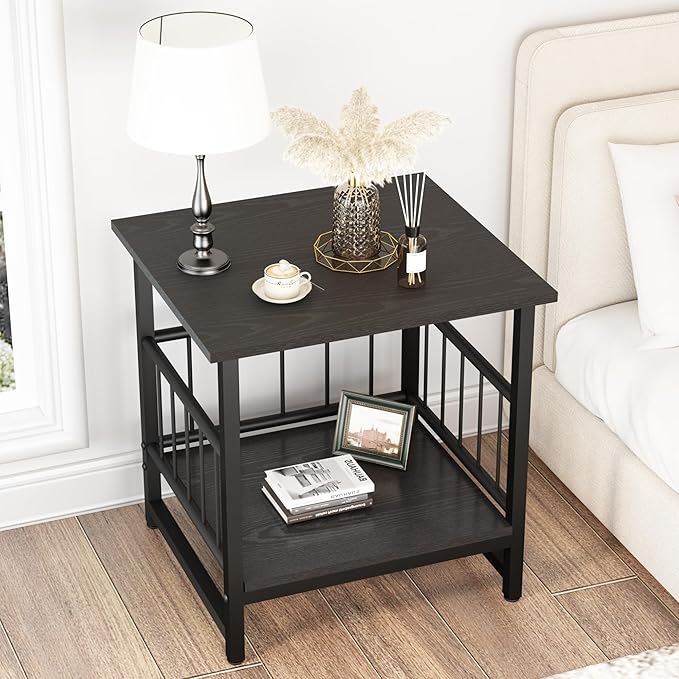 18" Square End Table, Modern Nightstand Side Table, Nightstand - Image 4