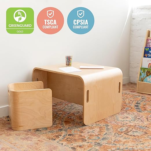 ECR4Kids Bentwood Multipurpose Table and Chair Set, Kids Furniture - Image 5