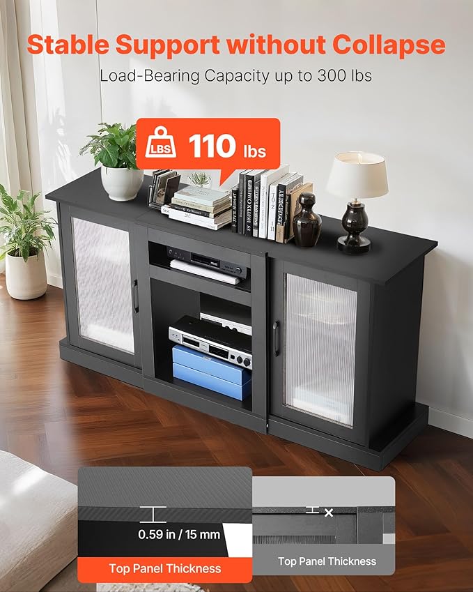 VEVOR TV Stand for TVs up to 65 inch, Modern Entertainment Center - Image 5