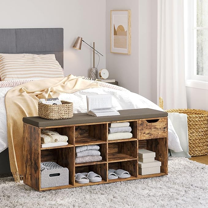 DINZI LVJ Shoe Bench, Entryway Storage Bench - Image 6