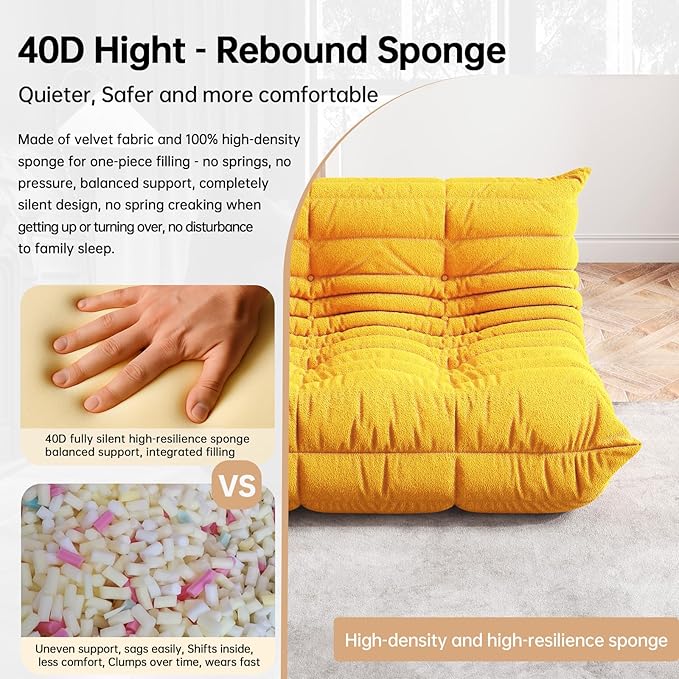 Bean Bag Chairs for Adults, BeanBag Reading Chair Memory Foam Couch, Floor - Image 4