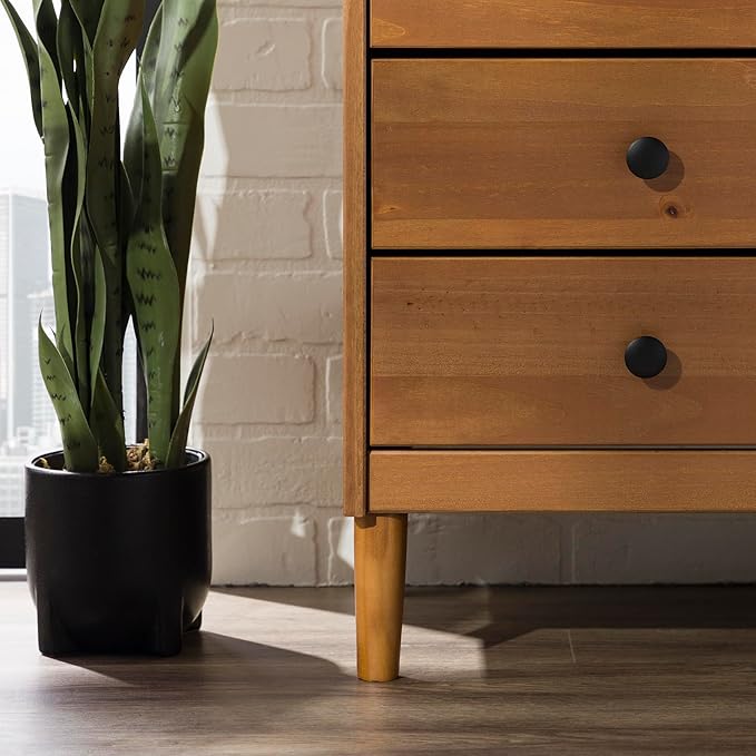 Walker Edison Traditional Wood 3 Drawer Nightstand Side Table Bedroom Storage - Image 8