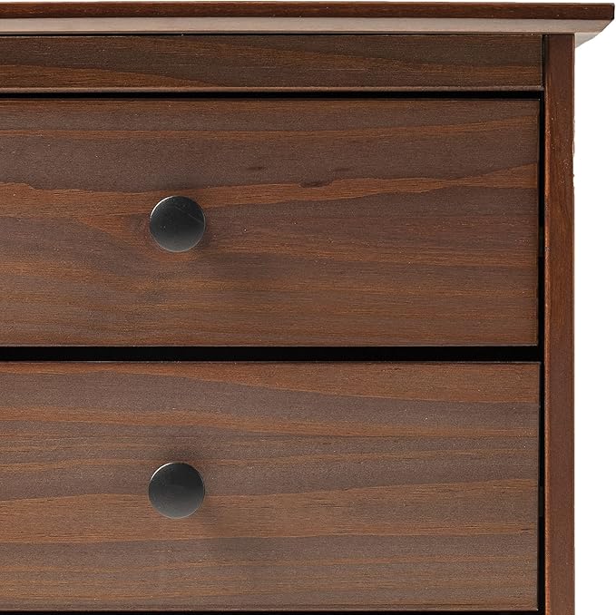 Walker Edison Traditional Wood 3 Drawer Nightstand Side Table Bedroom Storage - Image 5