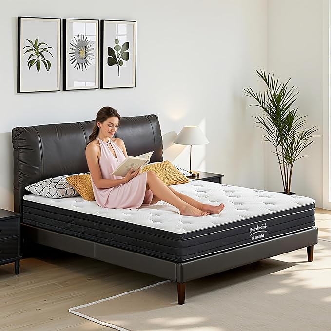 Queen Size Mattress, 12 Inch 5-Zone Pocket Spring Hybrid Mattress by Kislot