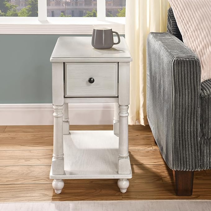 LEEMTORIG Solid Wood End Table Narrow Side Table - Image 4