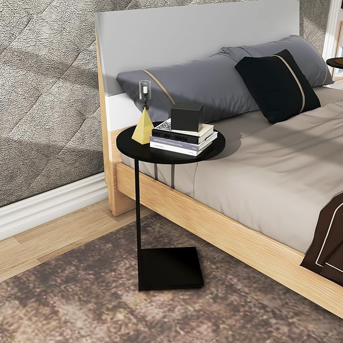 DCLRN C Table End Table Set of 2, C Shaped End Table - Image 5