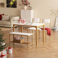 sogesfurniture 4-Piece Bench Style Dining Table Set, 4-Person Space-Saving by sogesfurniture