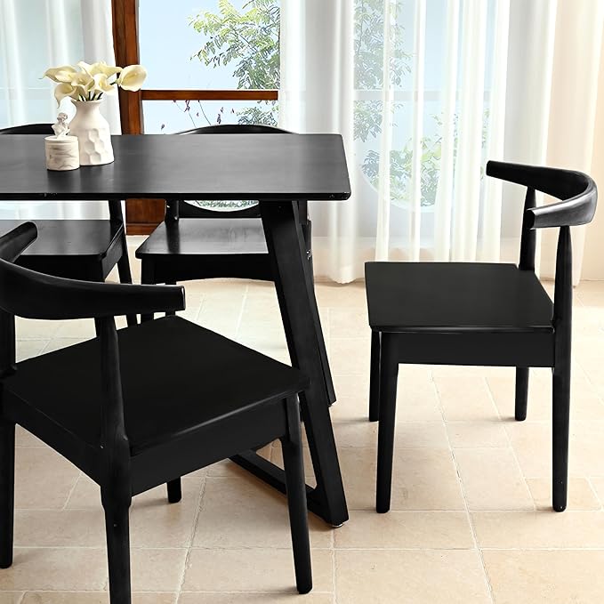 DELAVIN Solid Wood Dining Chairs Set of 4, Farmhouse Style High Ladder Back - Image 3