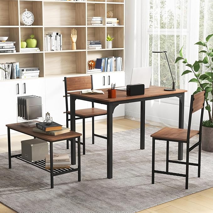 Giantex Dining Table Set for 4, Dining Bench - Image 8