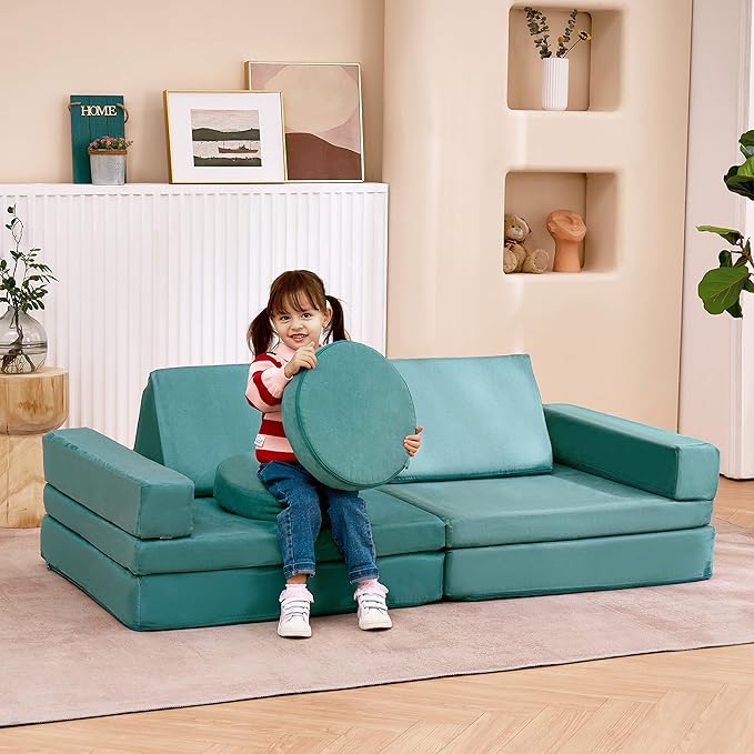 jela Kids Play Couch Extended Size 10PCS by KidsCouchExpert